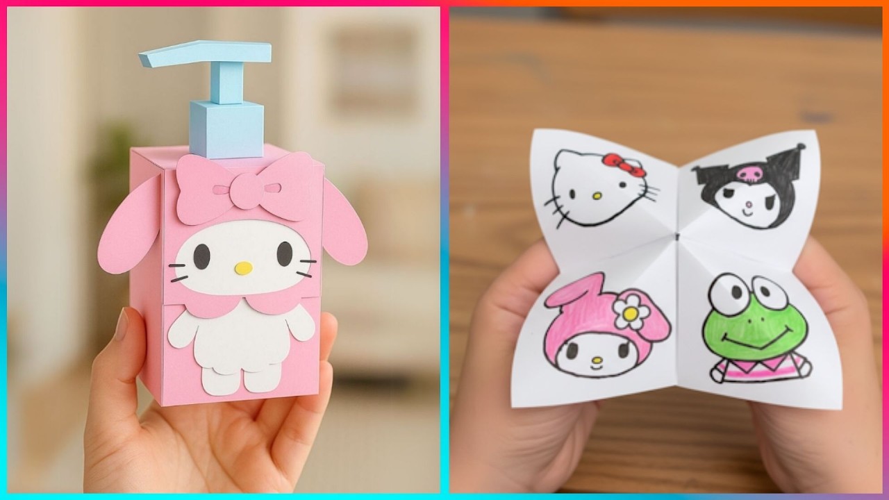 Милые и Простые Поделки из Бумаги от HELLO KITTY и SANRIO для Скучного Времени