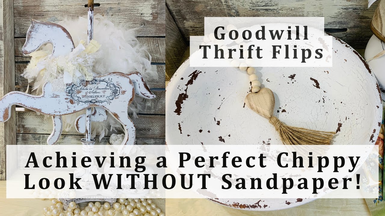 Goodwill Thrift Flips! DIY Chippy Finish Hacks: Say Goodbye to Sanding! #howto #tutorial #goodwill