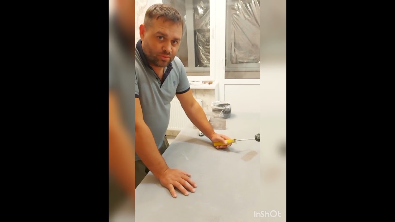 Изготовление столешницы с применением микроцемента Wall2Floor от итальянской фабрики NOVACOLOR