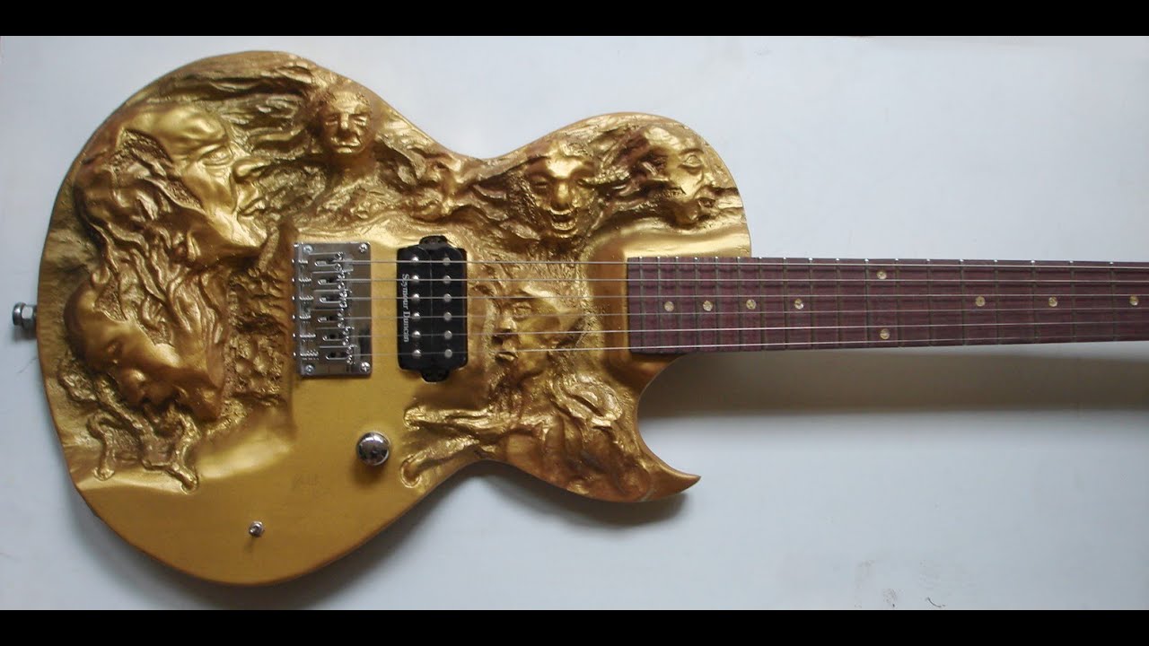 Guitarra Les Paul personalizada dourada - Ton Dias