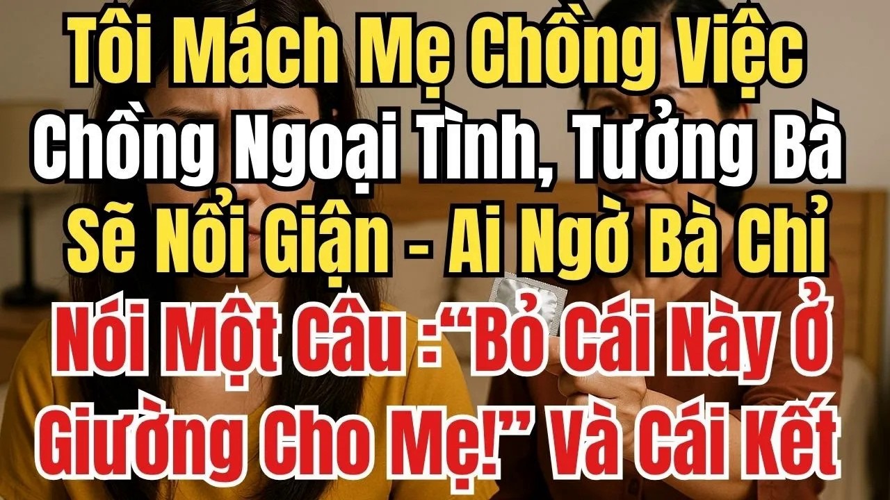 Mách mẹ, chồng có bồ bà bảo： ‘Con không cần đánh ghen, bỏ cái này ở giường cho mẹ”và cái kết!