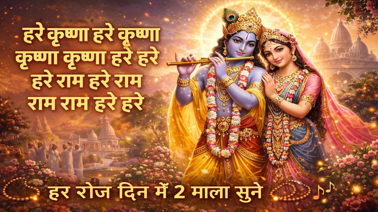 Hare Krishna Mantra 🌼 – 2 Mala Jap for Spiritual Energy | हरे कृष्ण महामंत्र | रोज़ सुनें 2 माला🌼