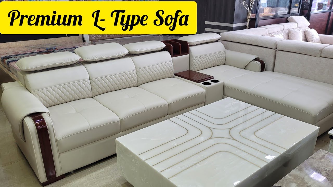 Cup Holder L-Type Sofa For Living Room 🛋