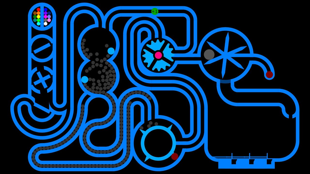 Pipeline 2 - Reversible - Marble Race in Algodoo