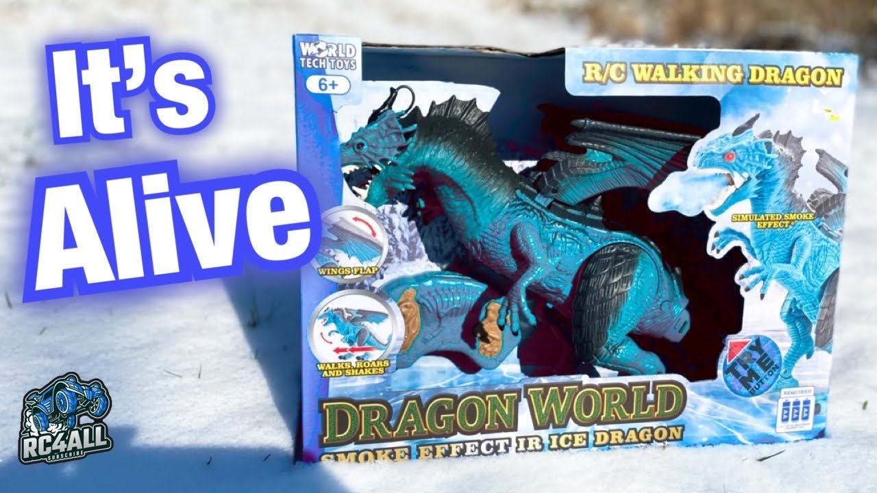 РЁВЁТ и выпускает дым, радиоуправляемый шагающий ледяной дракон Dragon World «для детей»
