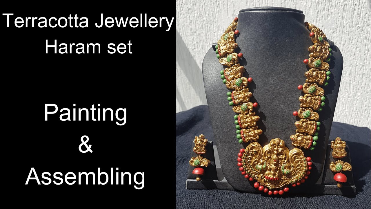 #Terracottajewellerymaking | 71 How to paint & assemble Terracotta Jewellery Haram Set? #haramseries