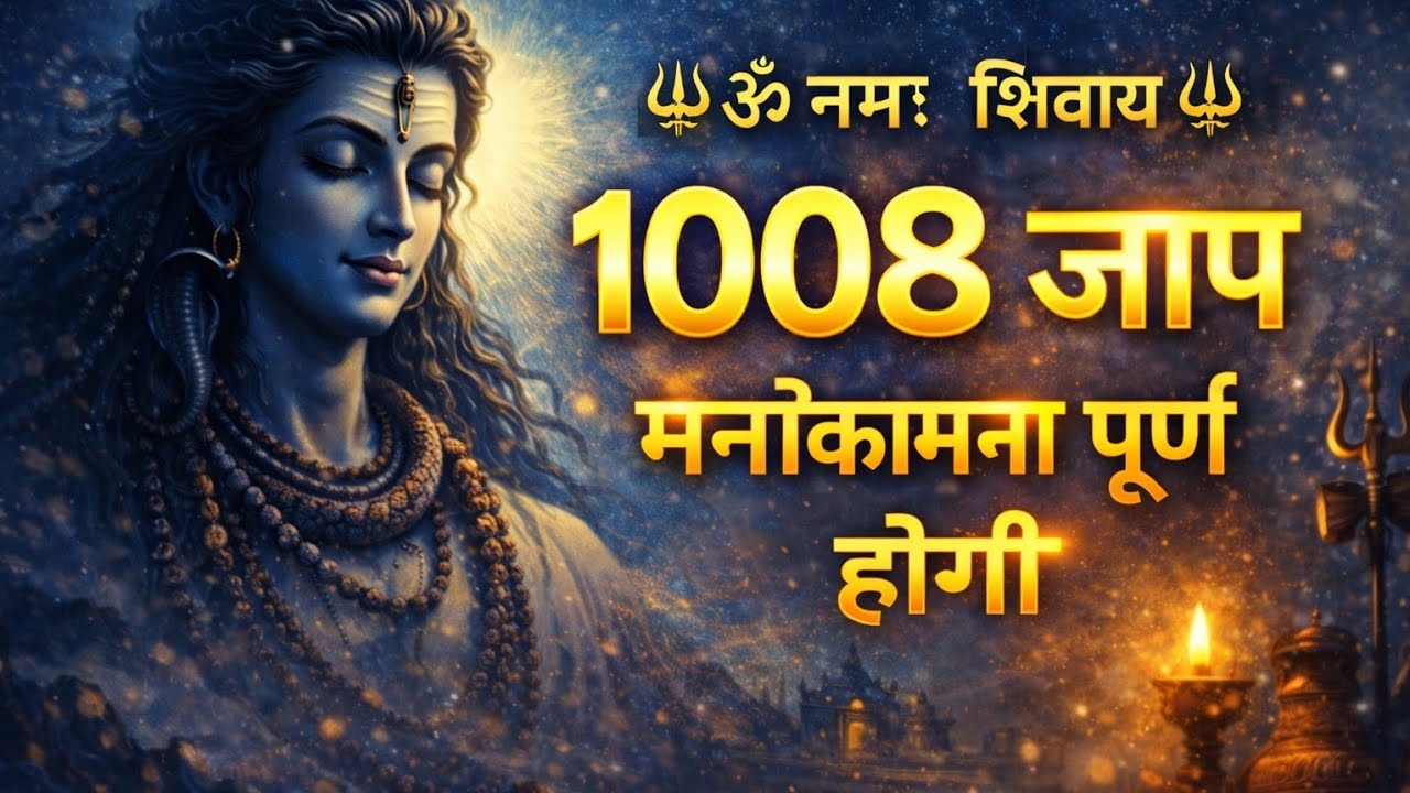 ॐ नमः शिवाय 1008 जाप ( 20 मिनट शक्तिशाली शिव मंत्र ) मनोकामना पूर्ण