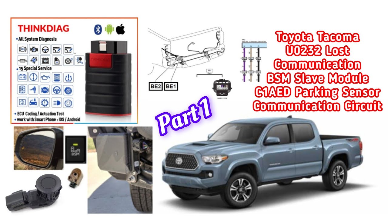 Toyota#Tacoma Часть 1#U0232#Потеря связи#BSM#Вспомогательный модуль#C1AED#Парковочный датчик#Схем...