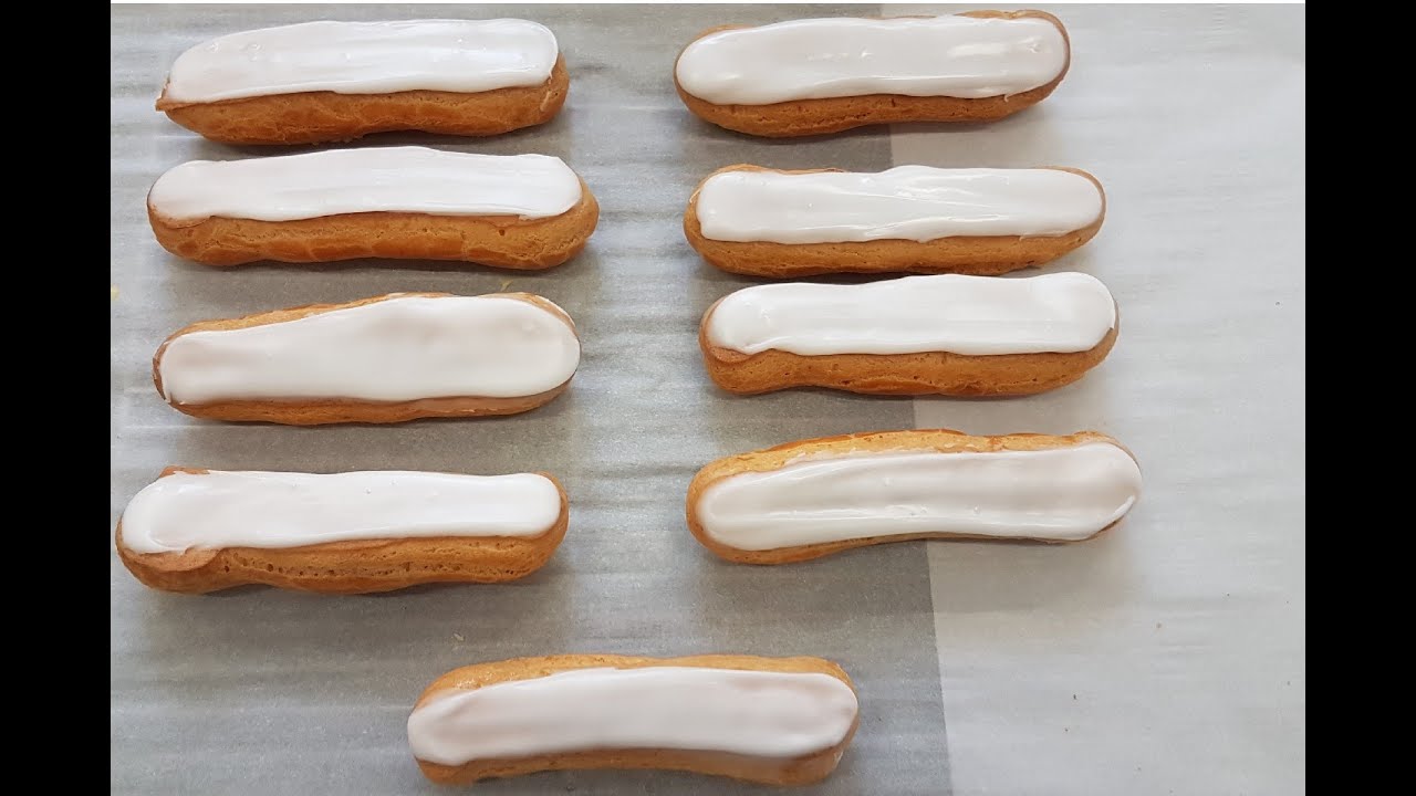 Eclairs à la vanille, glaçage fondant