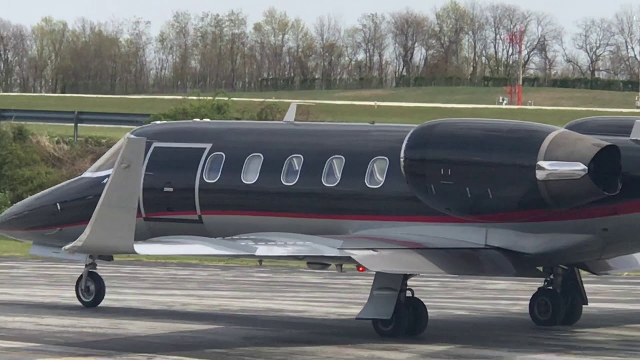 Lear Jet Sharp and Fast Taxi and Takeoff