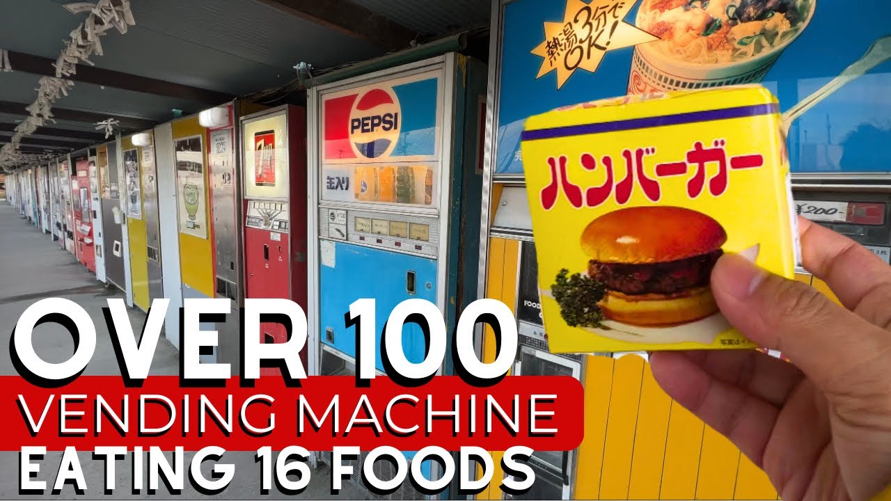 Over 100 Vending Machines | Eating 16 Types of Food