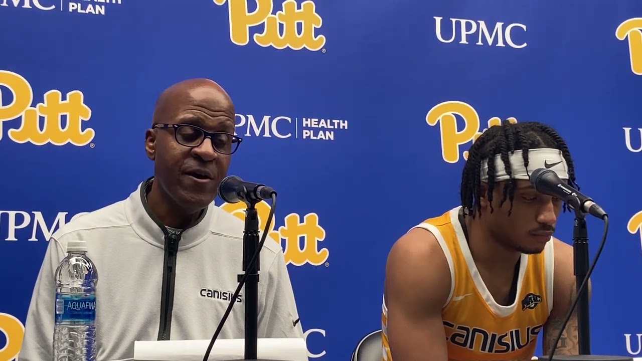 Canisius HC Reggie Witherspoon, Guard Tre Dinkins Recap Loss to Pitt