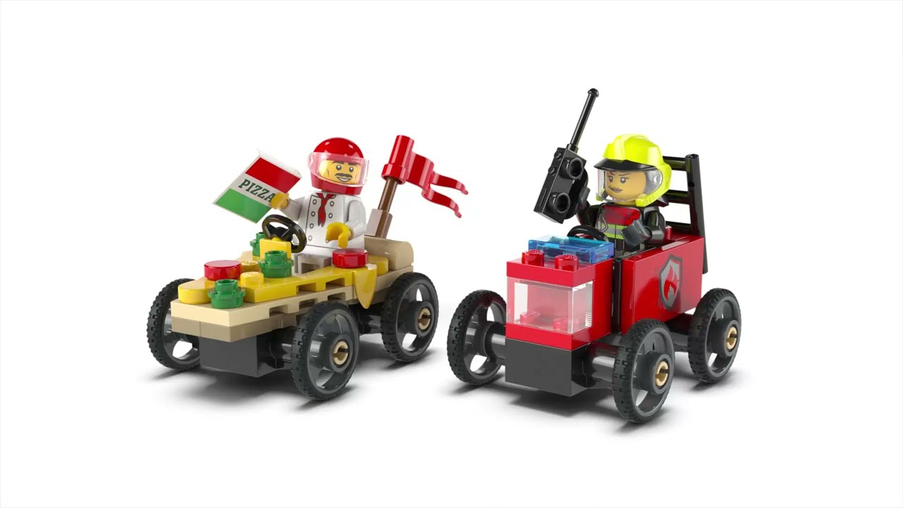 LEGO City Pizza vs. Fire Truck Construction Set 60458
