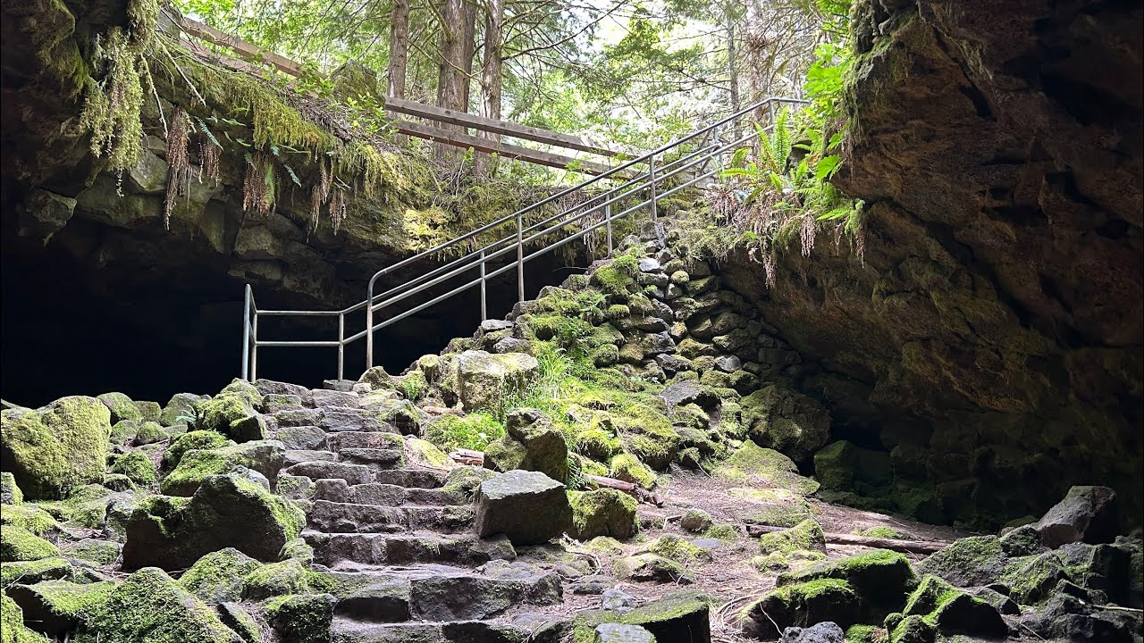 Hike a Lava Tube - Ape Cave near Mt. St. Helens, Washington  |  42* and pitch black!