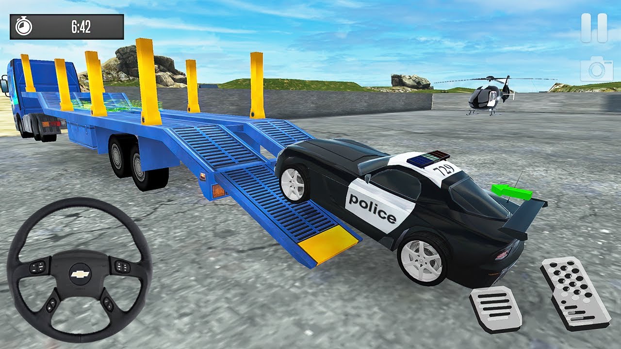Police Car Transporter Truck - Police Transport Game 2022 - Android Gameplay