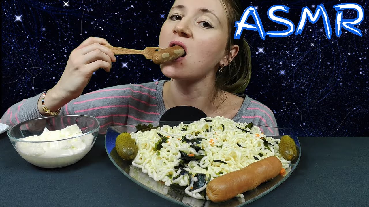 АСМР КОРЕЙСКАЯ ЛАПША И СОСИСКИ МУКБАНГ | ASMR KOREAN NOODLES AND SAUSAGES MUKBANG | 