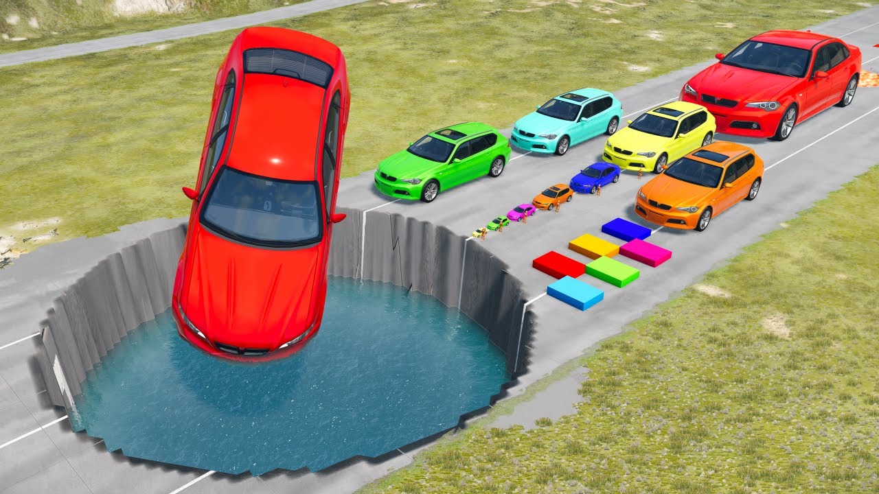 BIG & SMALL CARS vs GIANT PIT #206 - BeamNG.drive Ninja BeamNG !