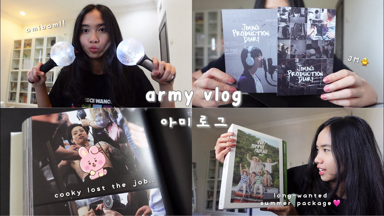 [army vlog | 아미로그] bts haul 💟: unbox with me! summer packages, super *exclusive* bts photobook, etc