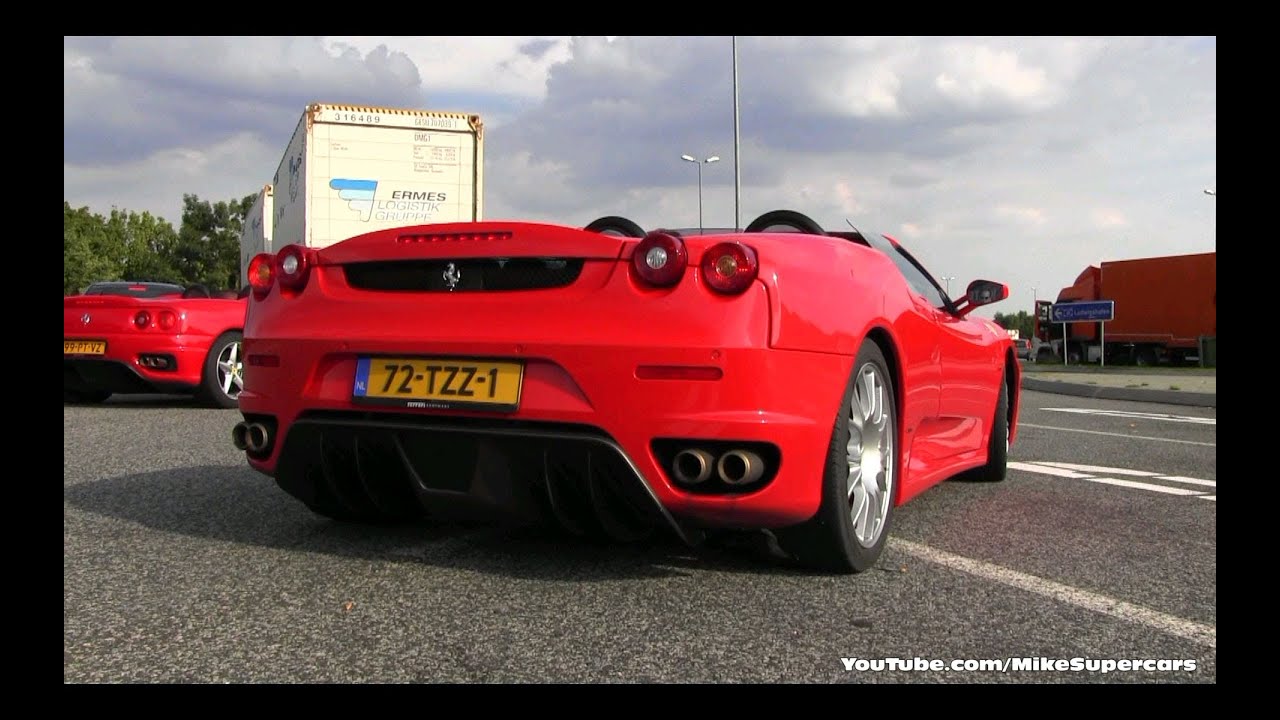 Ferrari 360 Spider and F430 spider on the Autobahn to Hockenheim, Germany [750k+ views SPECIAL]