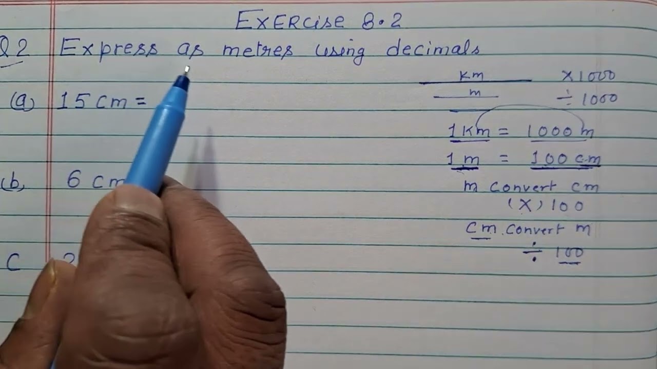 Class 6 - Exercise 8.2 - Q 2 | Express as metres using decimal