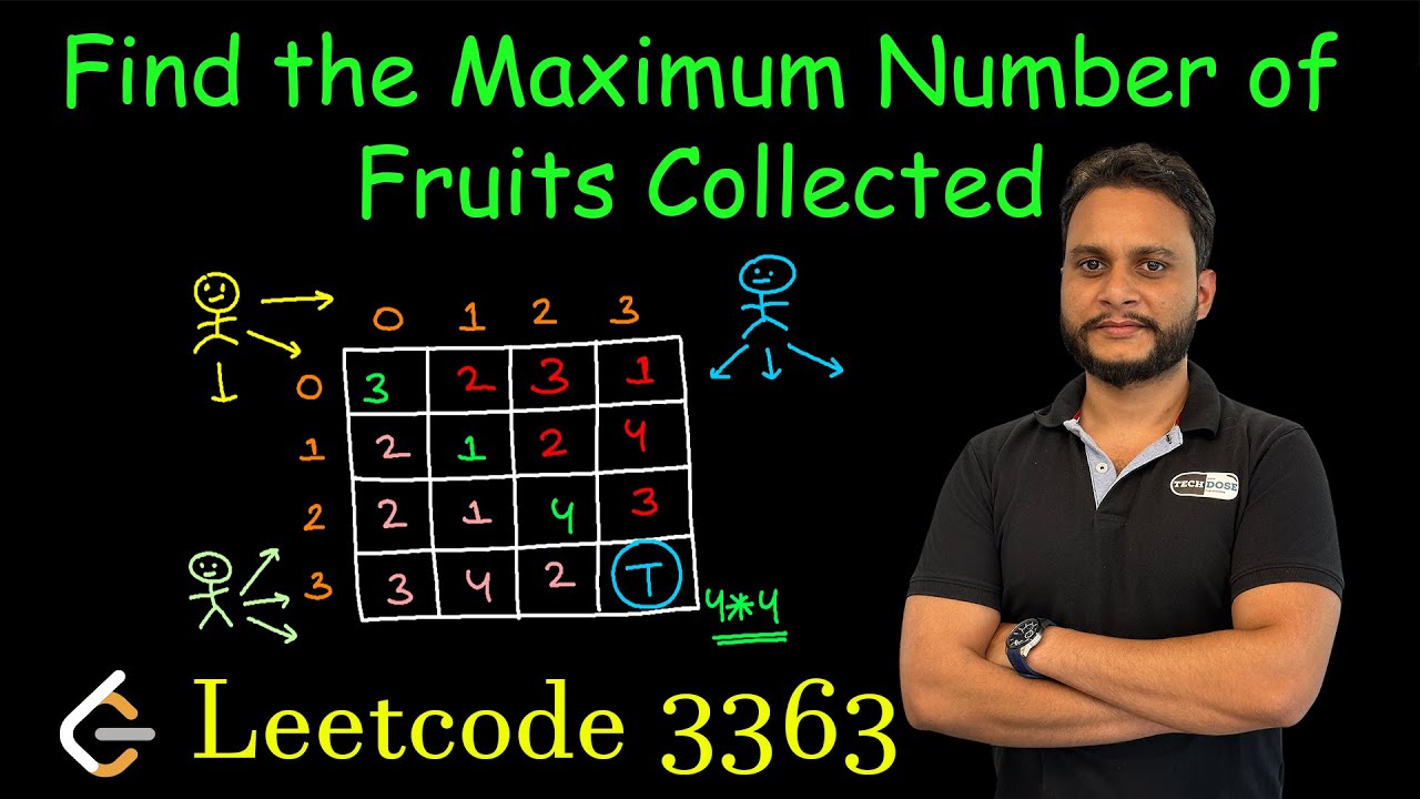 Find the Maximum Number of Fruits Collected | Leetcode 3363 | DP