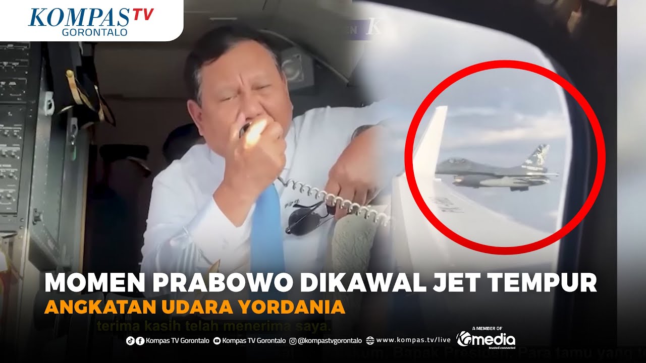 Momen Pesawat Presiden Prabowo Dikawal Jet Tempur Angkatan Udara Yordania
