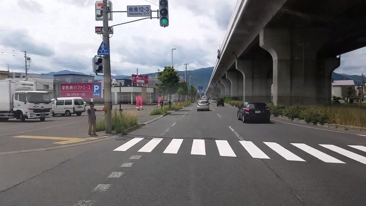 札幌市北区新川IC出口～新道～新川通交差点～西区～下手稲通交差点～桑園発寒通交差点～西野屯田通交差点　ドライブ　hokkaido　sapporo