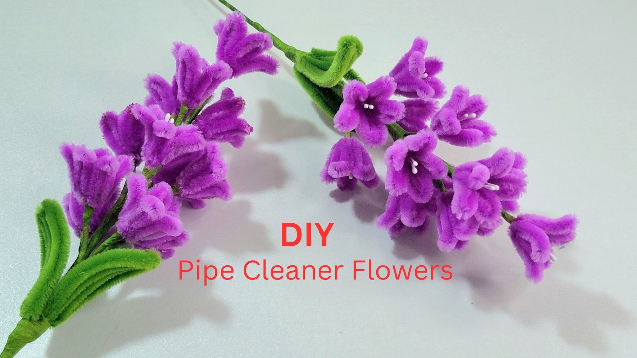 DIY Pipe Cleaner Easy to Make Beautiful Flowers 🌼 |  Purple Chenille Easy Bouquet Flowers 🌼