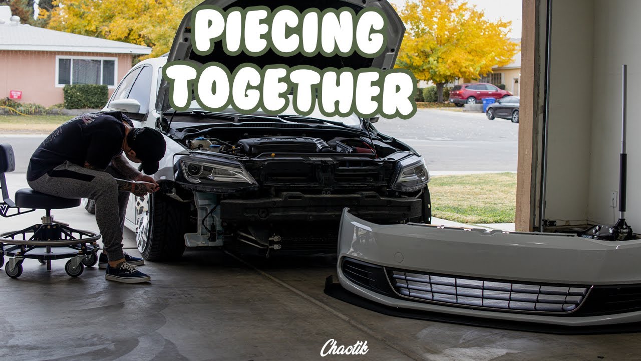 Piecing Together My new Front Bumper For My Volkswagen MK6 - Also Restored & Coated the Trim