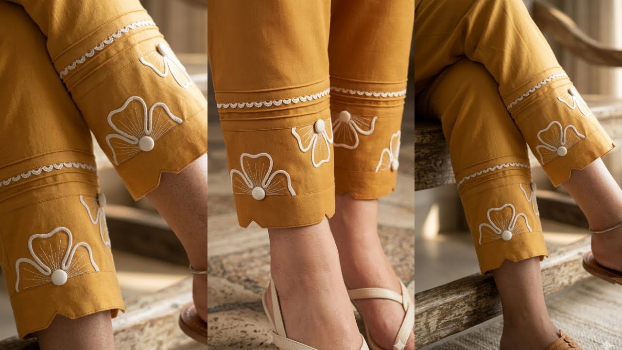 Boutique Style Designer Pant/Trouser Design | Lace aur Cutwork ke sath