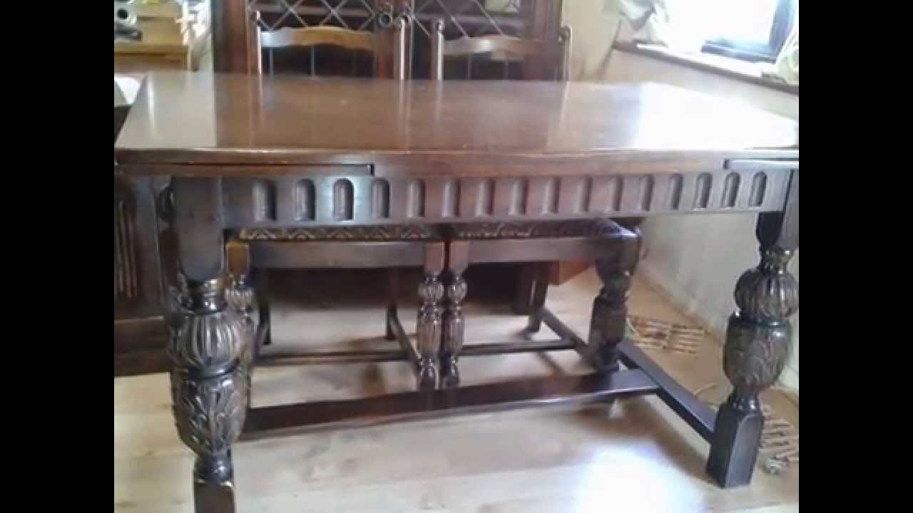Antique carved dining table,solid oak,extendable,Victorian