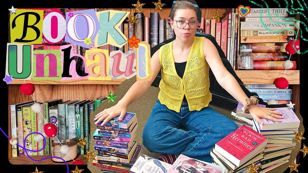 RUTHLESSLY unhauling 40+ books👋📚 *chaotic* bookish decluttering cuz I'm moving across the country!🚚💨