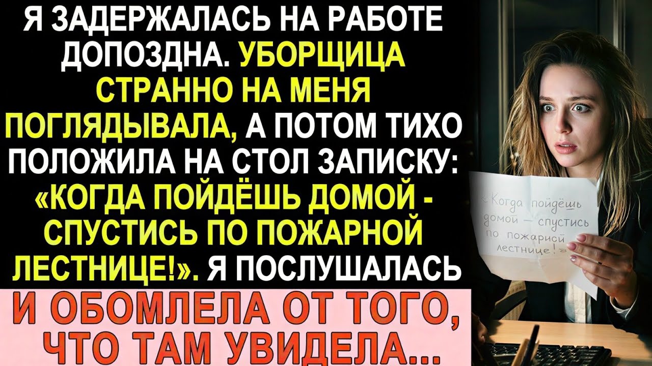 Уборщица дала записку: «Спустись по лестнице…» Я увидела там мужа 😱