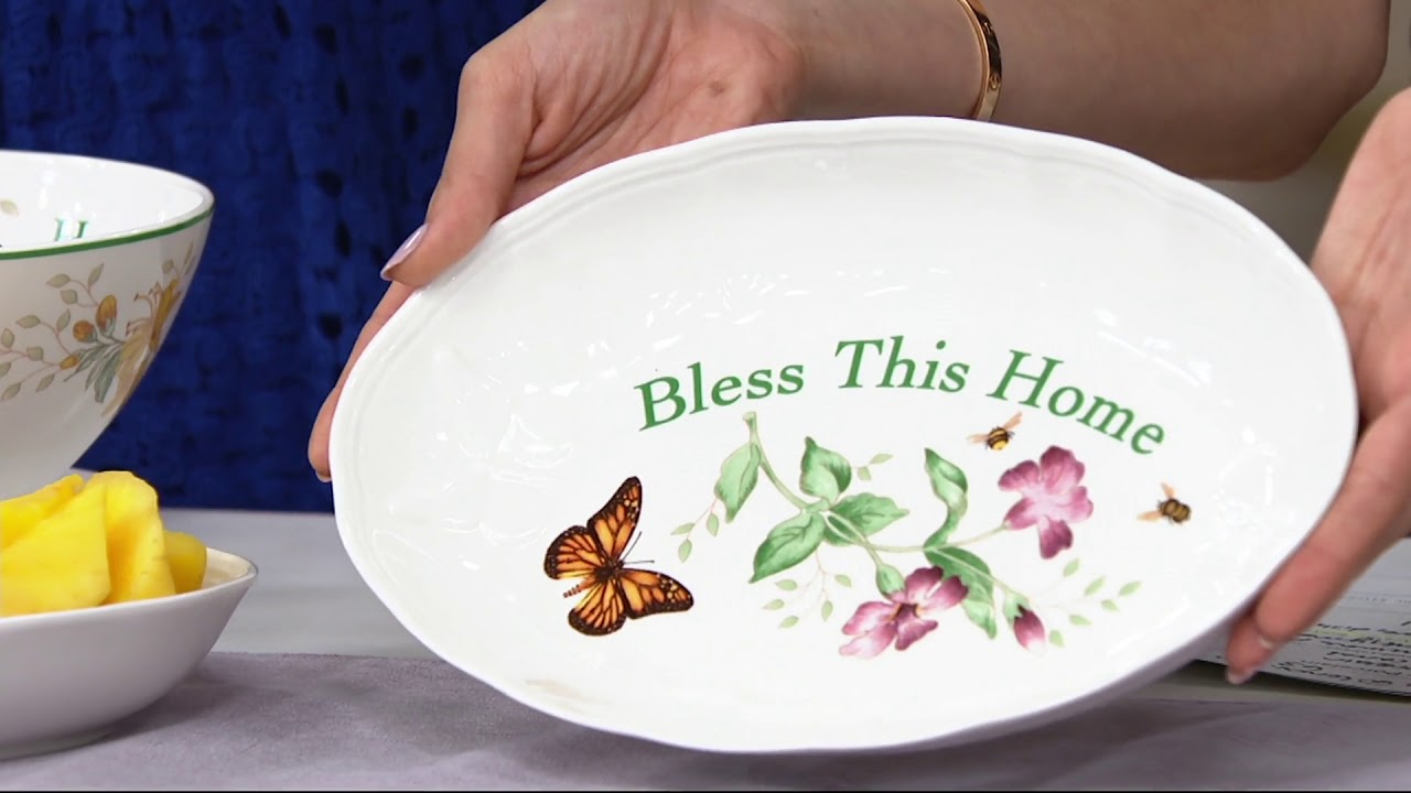 Lenox Butterfly Meadow Porcelain Bowl & Tray on QVC