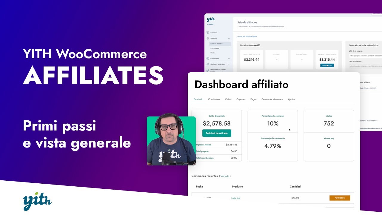 Primi passi e vista generale - YITH WooCommerce Affiliates