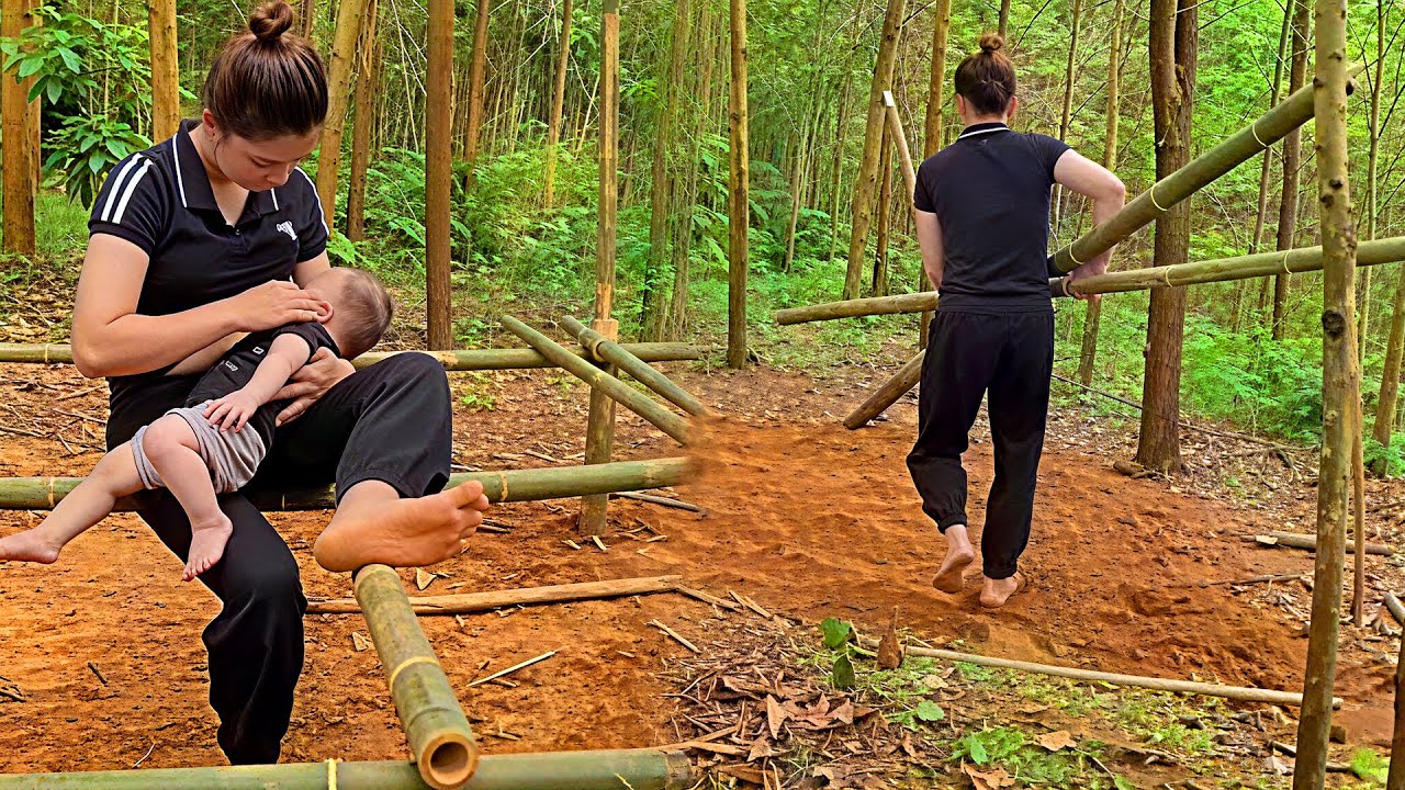 DIY Bamboo Home Project: How A Mother Built a Safe House for Family | Inspiring Story of a SOLO MOM