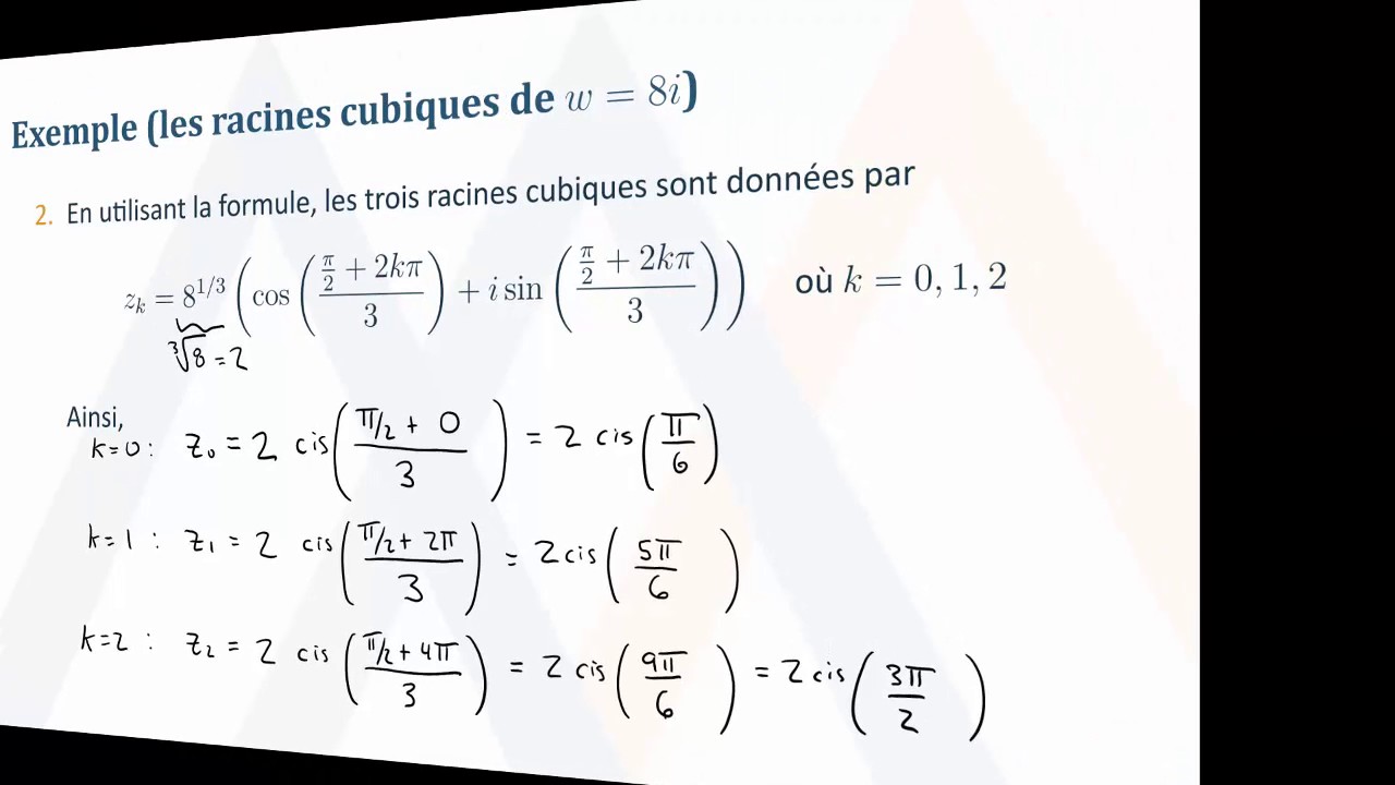 Racine n-ième d'un nombre complexe - Exemple