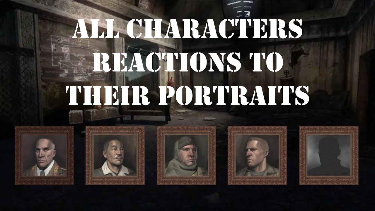 All Characters Reactions to Their Portraits (Black Ops Kino Der Toten)