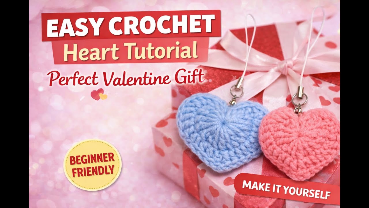 Easy crochet heart ♡ how to crochet a heart for absolute beginners #cute mini heart tutorial