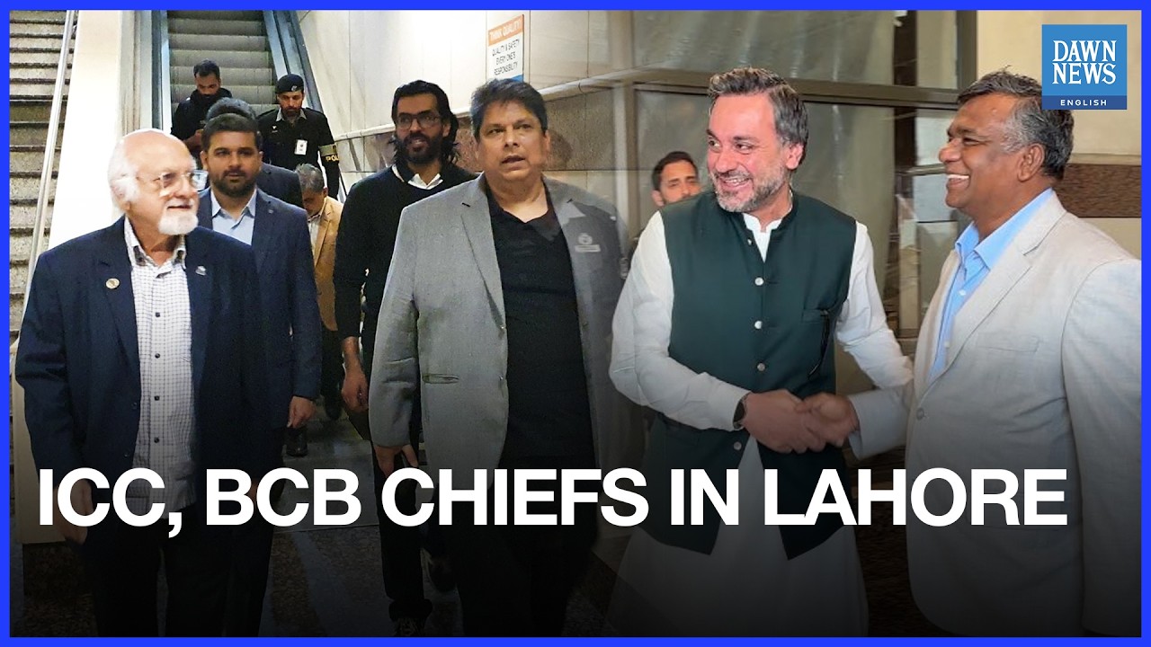 ICC Deputy Chair, BCB President Land in Lahore to Meet Mohsin Naqvi | Dawn News English