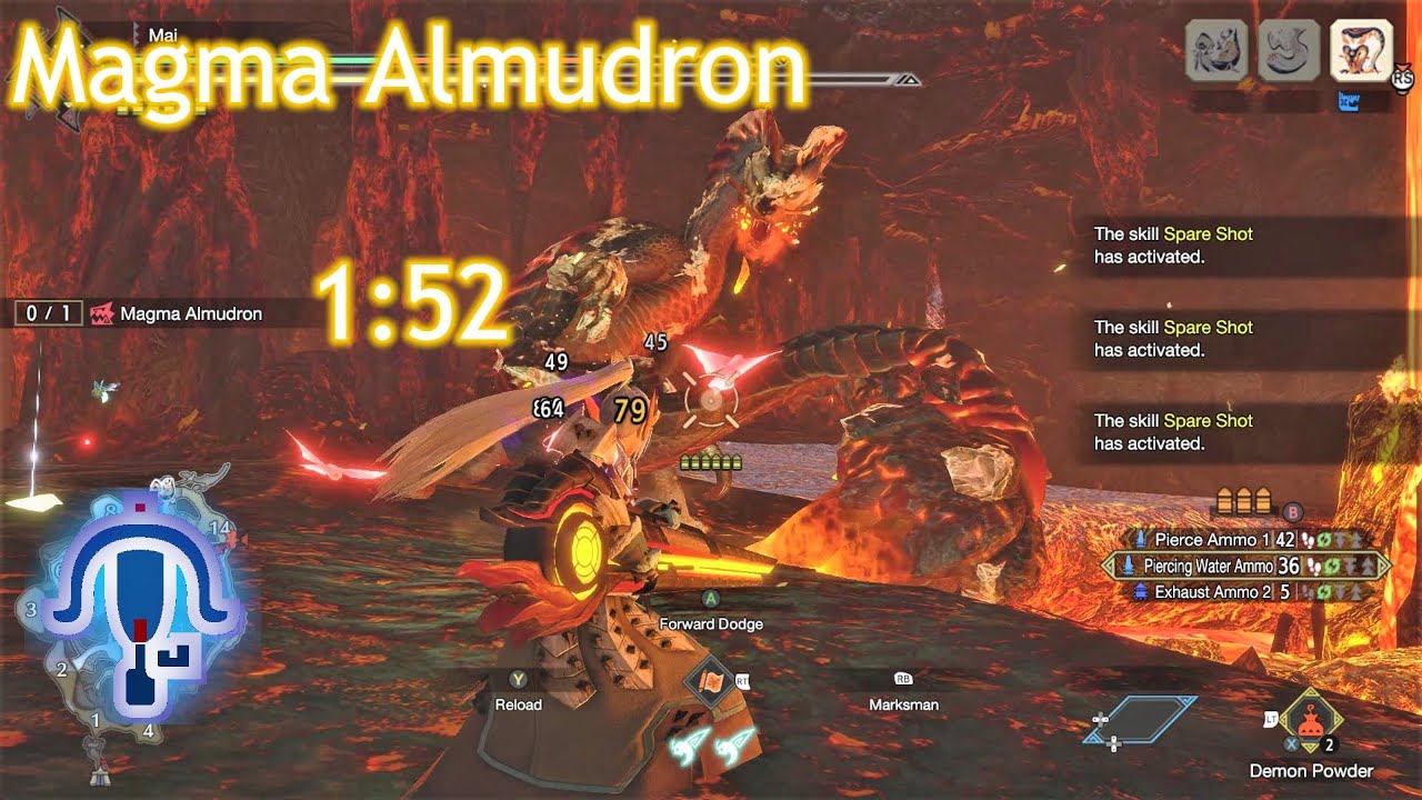 【MHR Sunbreak】PC 4☆ Magma Almudron オロミドロ亜種 LBG TA Rules ¤1:52¤