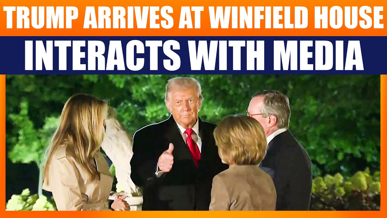 US President Trump Arrives at Winfield House in London, Interacts with Media | UK Visit | News9