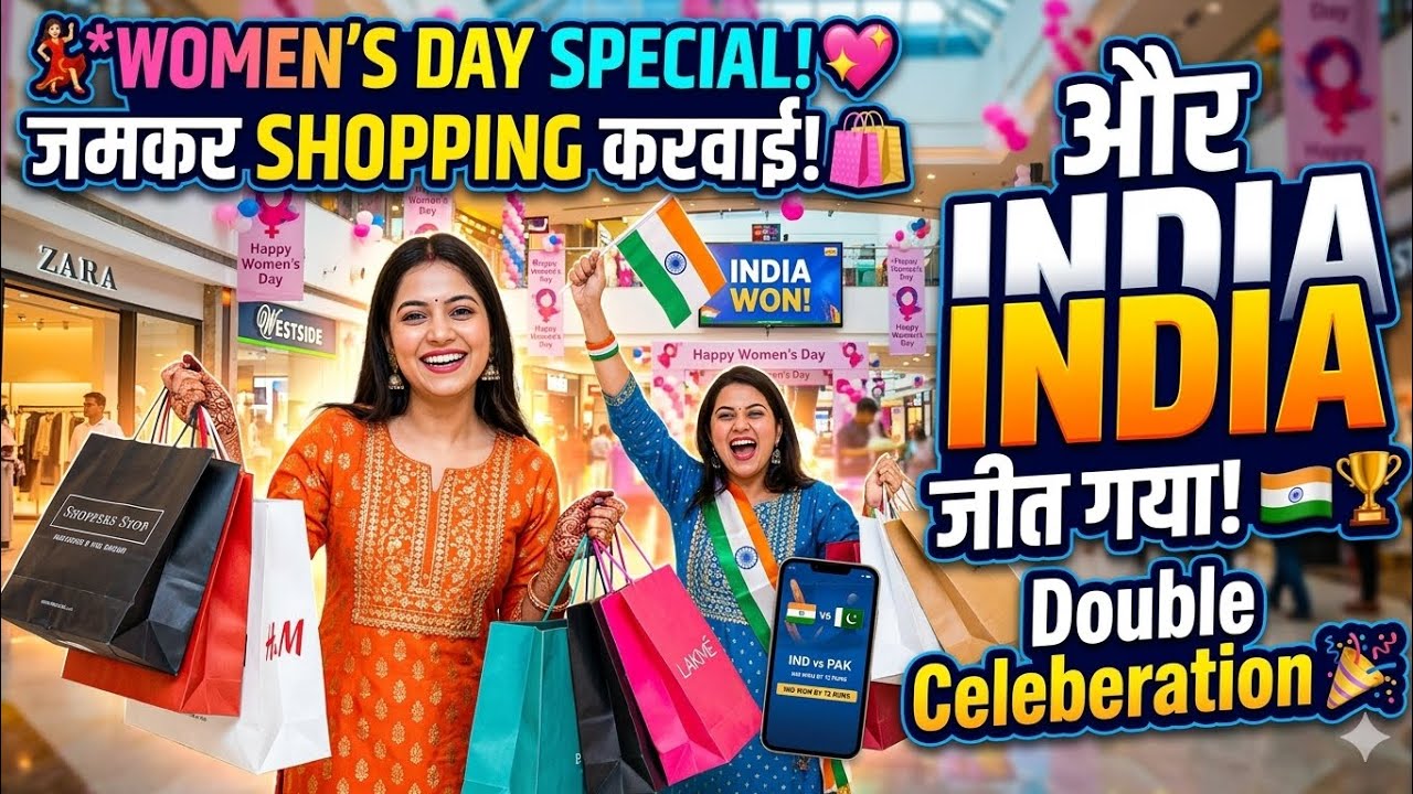 Women's day special shoping karwayi aur india jeet gaya ❤️🥳