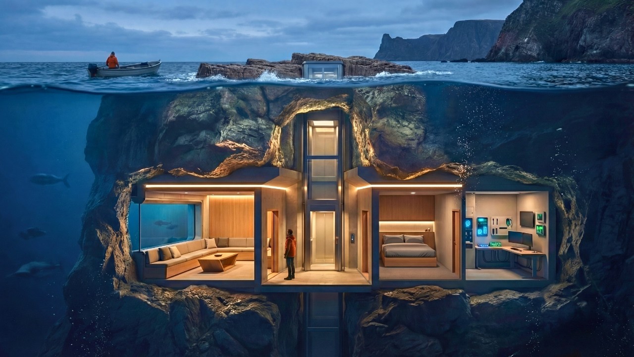 He Built a Secret House Inside an Underwater Cave (ASMR) | Extreme Ocean Shelter (Full Build)