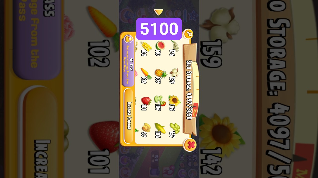 Hay Day Silo Storage Upgrading to 5100 #5100 #500 #100 #hayday