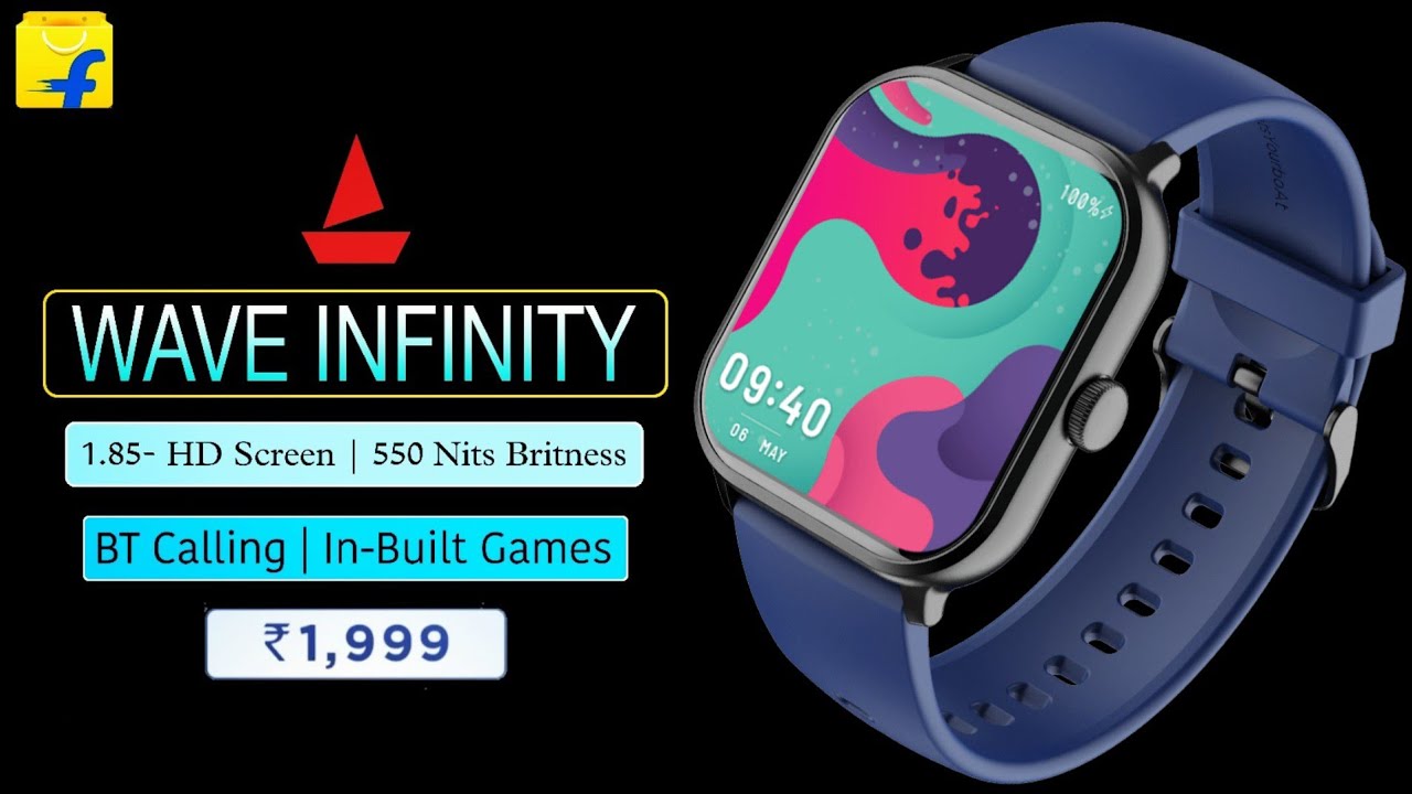 Boat Wave Infinity Smartwatch⚡1.85- HD Screen | BT Calling | In-Built Games⚡Features | Price