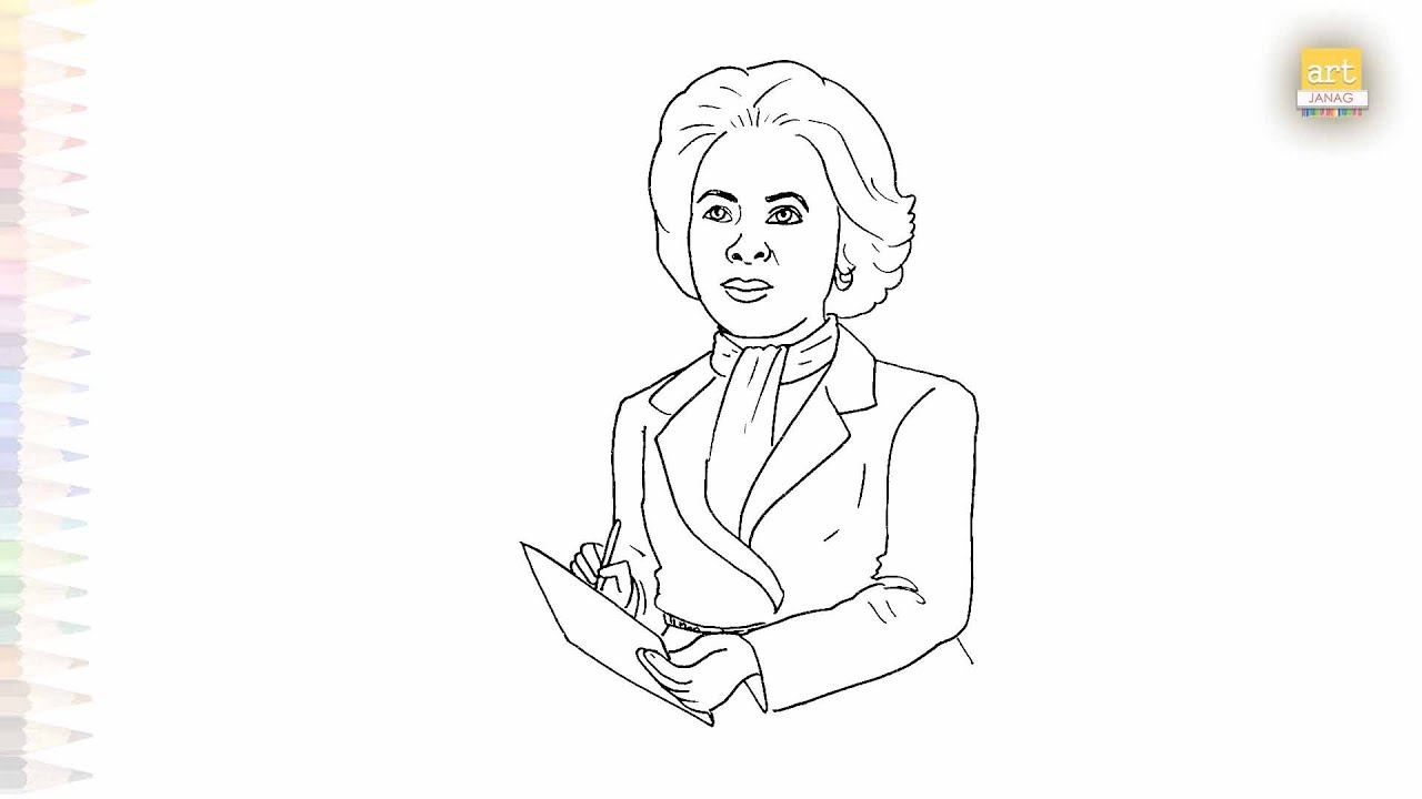Annie Easley drawings easy | Art tutorial | How to draw Annie Easley step by step | #artjanag