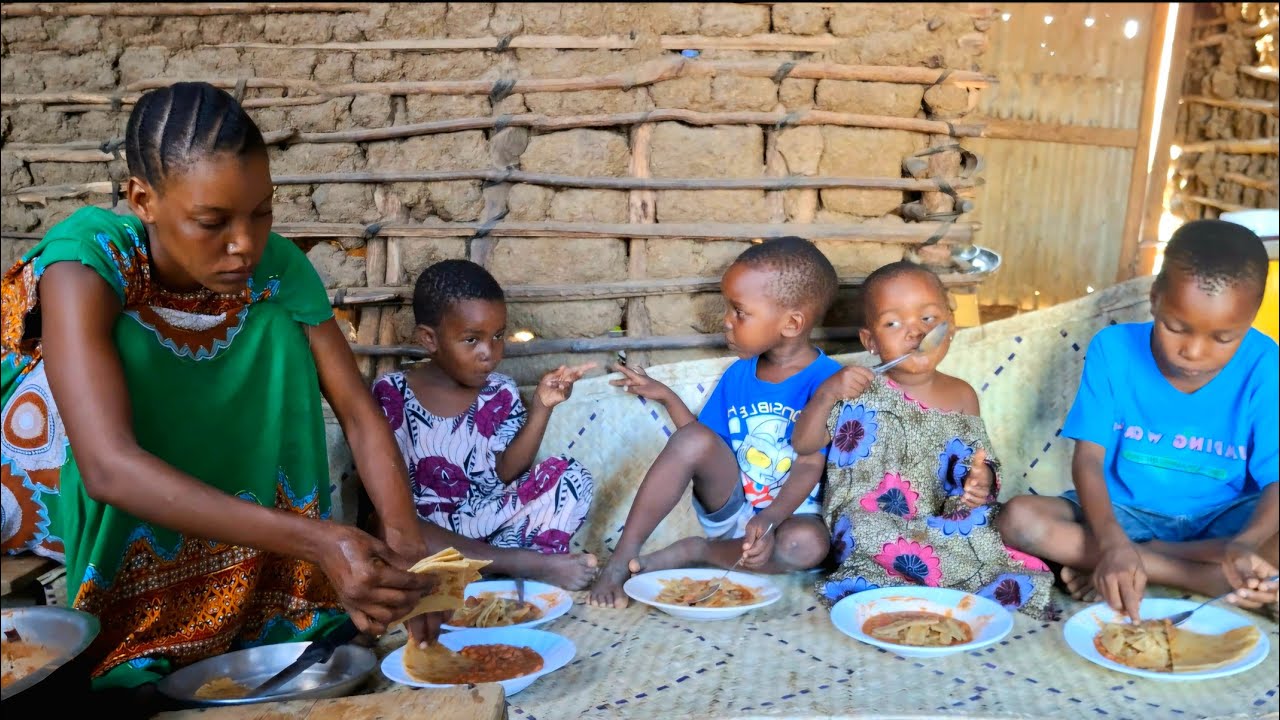 African Village Life#Cooking Cardamon Bread with Beans for Breakfast.