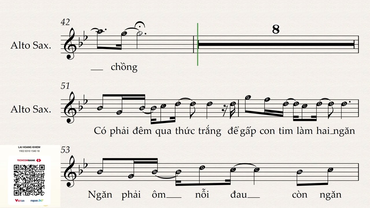 Ngày mai người ta lấy chồng - Alto Saxophone Karaoke