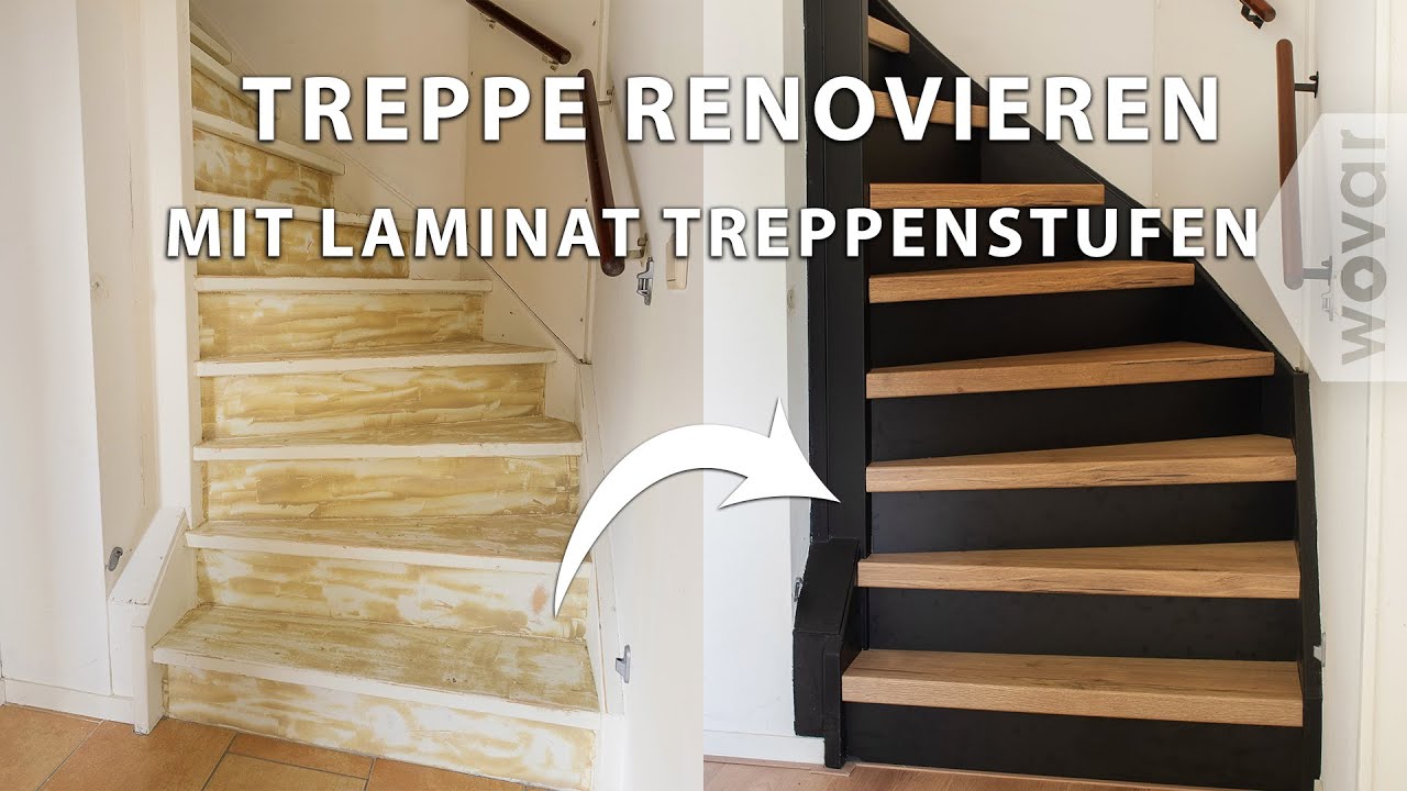 Treppe renovieren mit laminat treppenstufen | Treppe verkleiden